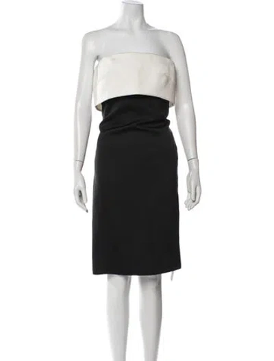 Pre-owned Escada Strapless Knee-length Dress