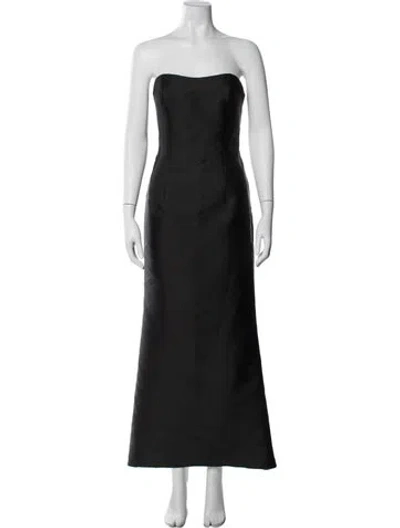 Pre-owned Escada Strapless Long Dress In Black
