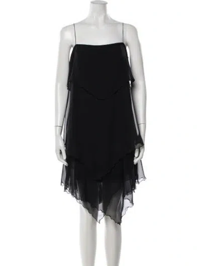Pre-owned Escada Strapless Mini Dress In Black