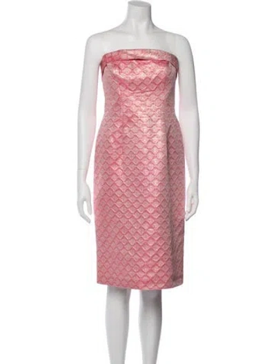 Pre-owned Escada Strapless Mini Dress In Pink