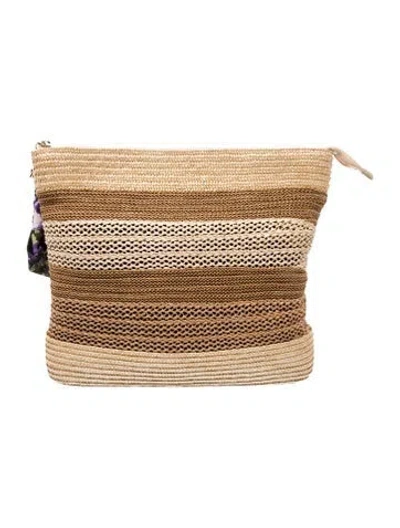 Pre-owned Escada Straw Top Handle Bag In Neutral