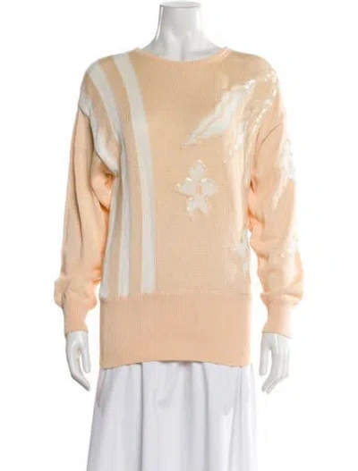 Pre-owned Escada Striped Bateau Neckline Sweater In Neutral