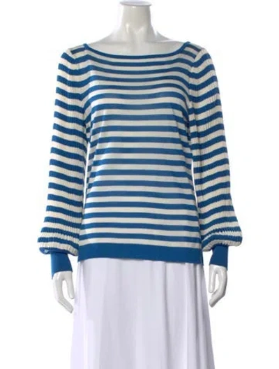 Pre-owned Escada Striped Bateau Neckline Top