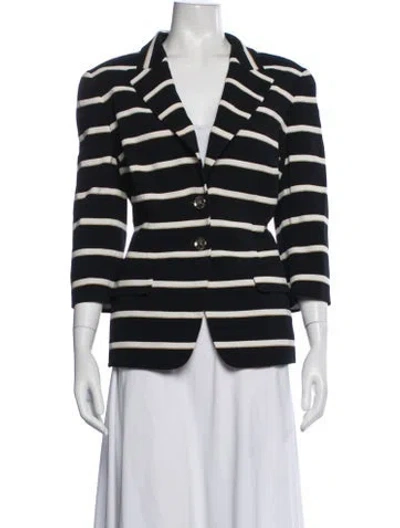Pre-owned Escada Striped Blazer In Black
