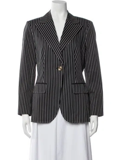 Pre-owned Escada Striped Blazer In Black