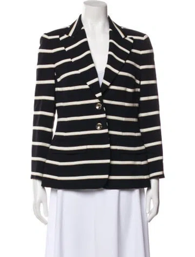 Pre-owned Escada Striped Blazer In Blue