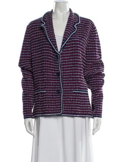 Pre-owned Escada Striped Blazer In Blue