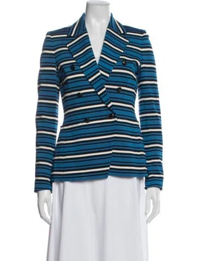 Pre-owned Escada Striped Blazer In Blue
