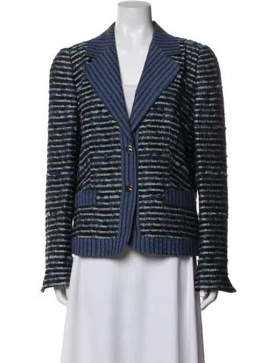 Pre-owned Escada Striped Blazer In Blue