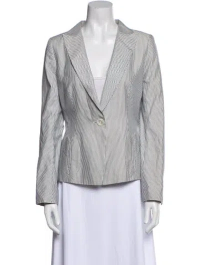 Pre-owned Escada Striped Blazer In Gray