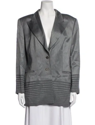 Pre-owned Escada Striped Blazer In Grey