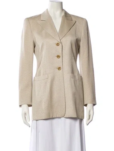 Pre-owned Escada Striped Blazer In Neutral