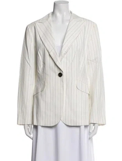 Pre-owned Escada Striped Blazer In Neutrals