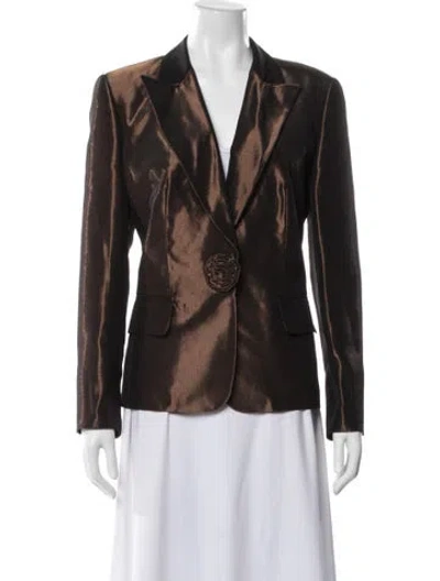 Pre-owned Escada Striped Blazer W/ Tags In Brown