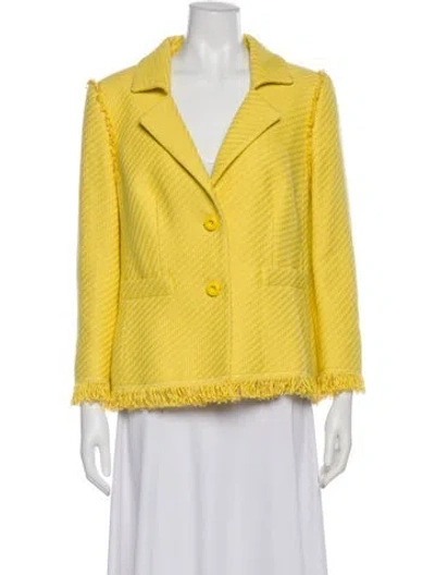 Pre-owned Escada Striped Blazer In Yellow