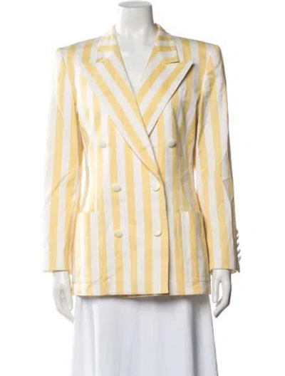 Pre-owned Escada Striped Blazer In Yellow