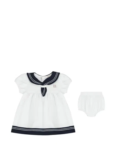 Escada Babies' Striped Collar Dress In Multi