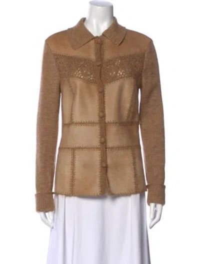 Pre-owned Escada Striped Crew Neck Sweater In Neutral