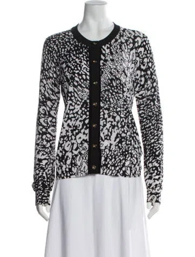 Pre-owned Escada Striped Crew Neck Sweater In White