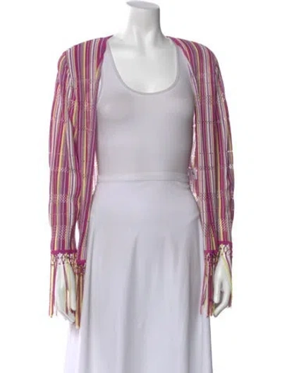 Pre-owned Escada Striped Crew Neck Top In Multi
