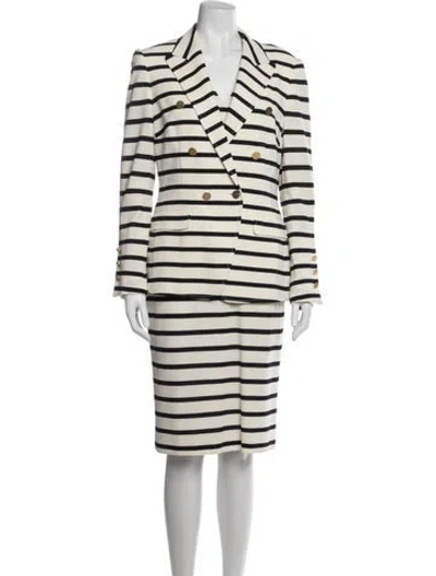 Pre-owned Escada Striped Dress Set In Blue