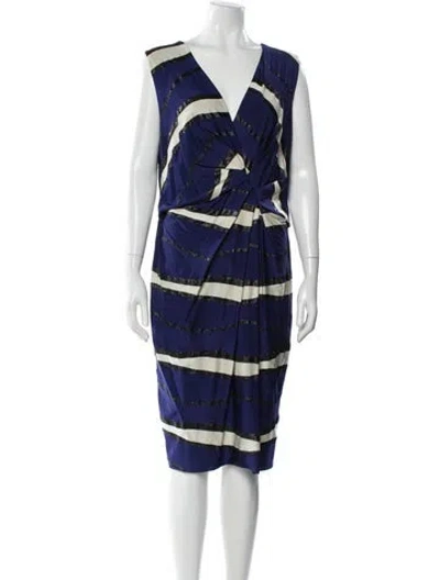 Pre-owned Escada Striped Knee-length Dress