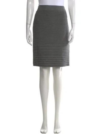 Pre-owned Escada Striped Knee-length Skirt In Gray