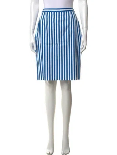Pre-owned Escada Striped Midi Length Skirt In Blue