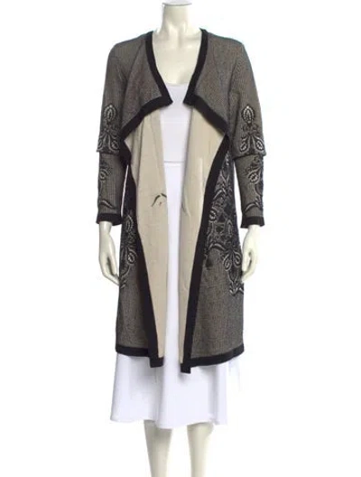 Pre-owned Escada Striped Open Front Sweater In Multi