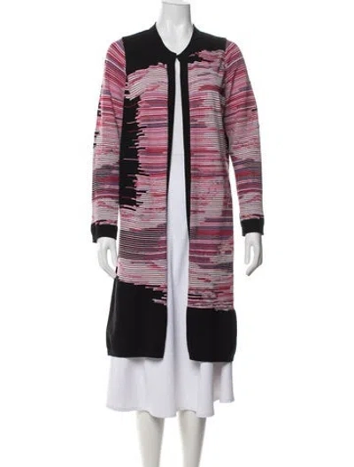 Pre-owned Escada Striped Open Front Sweater In Multi