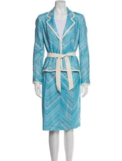Pre-owned Escada Striped Skirt Set In Blue