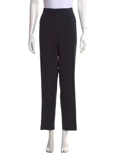 Pre-owned Escada Striped Straight Leg Pants In Blue