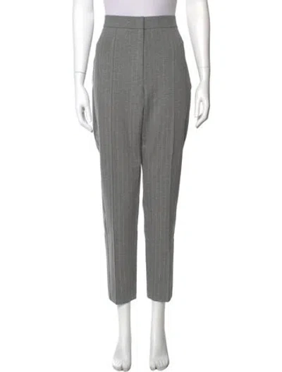 Pre-owned Escada Striped Straight Leg Pants In Gray
