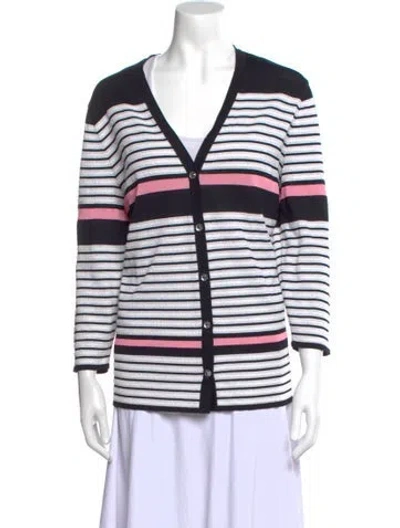 Pre-owned Escada Striped V-neck Top In Multi