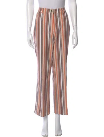 Pre-owned Escada Striped Wide Leg Pants In Multi