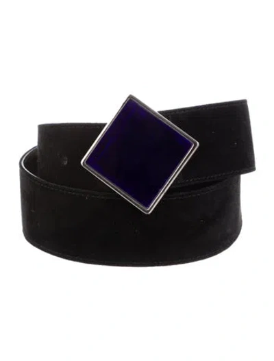 Pre-owned Escada Suede Belt In Black