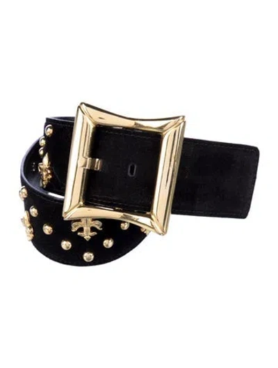 Pre-owned Escada Suede Belt In Black