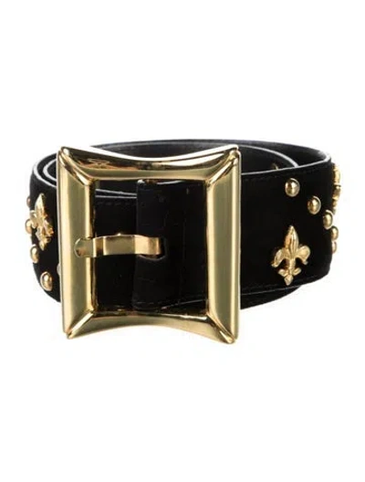 Pre-owned Escada Suede Belt In Black
