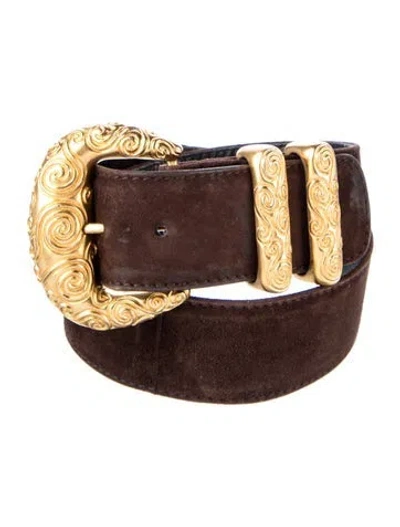 Pre-owned Escada Suede Belt In Brown