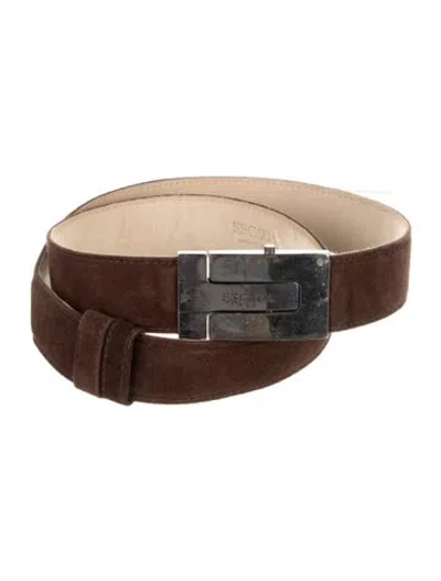 Pre-owned Escada Suede Belt Kit In Brown