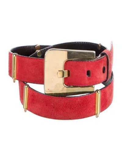 Pre-owned Escada Suede Belt In Red
