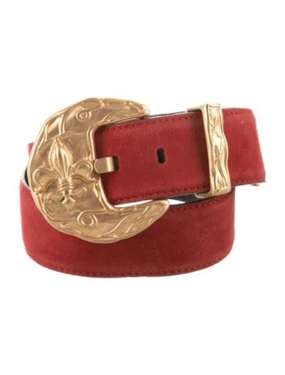 Pre-owned Escada Suede Belt In Red