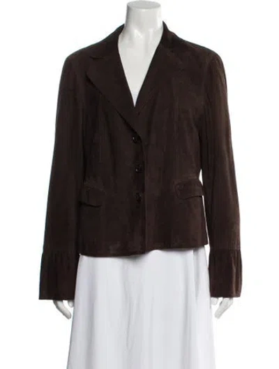 Pre-owned Escada Suede Blazer In Brown