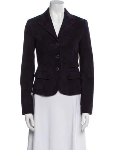 Pre-owned Escada Suede Blazer In Purple