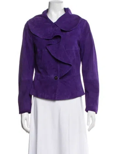 Pre-owned Escada Suede Blazer In Purple
