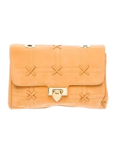 Pre-owned Escada Suede Clutch In Neutral