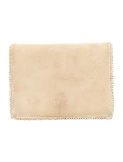 Pre-owned Escada Suede Clutch In Neutrals