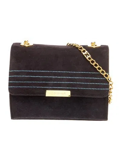 Pre-owned Escada Suede Crossbody Bag In Black