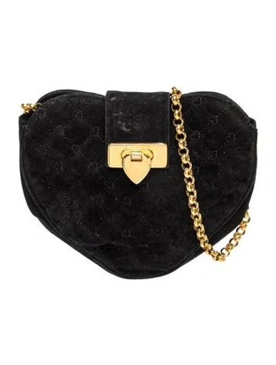 Pre-owned Escada Suede Crossbody Bag In Black