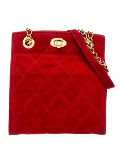 Pre-owned Escada Suede Crossbody Bag In Red